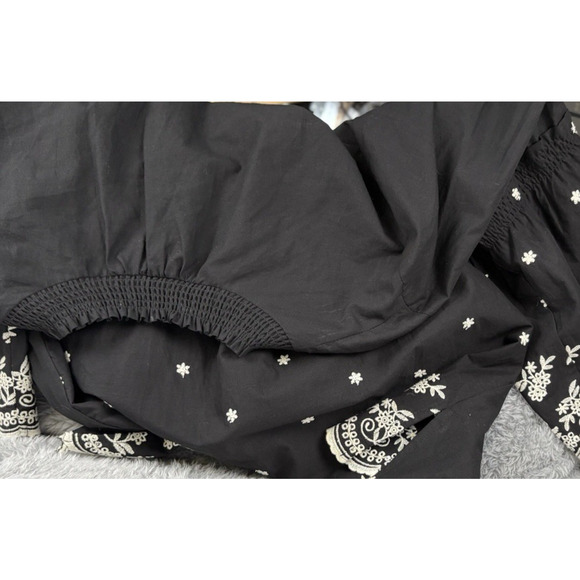 Cato 1946 Sz 18/20 2X Black White Floral Embroidered Blouse‎ V Neck Cotton Boho - Picture 11 of 12
